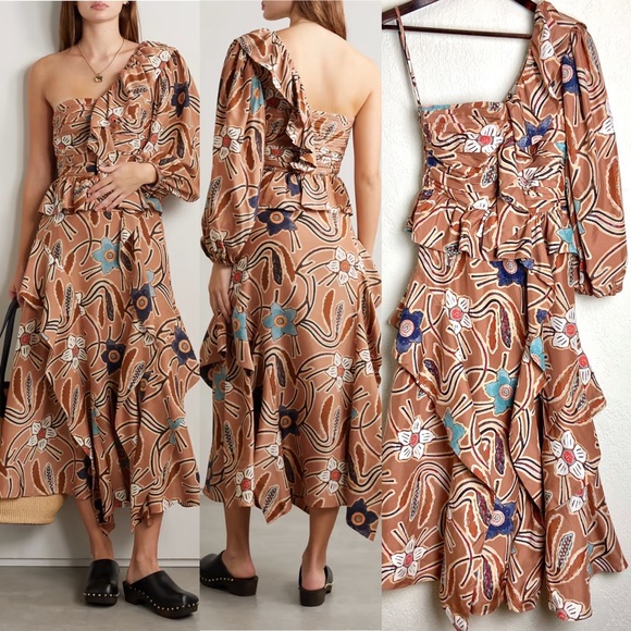 Ulla Johnson Dresses & Skirts - $1,195 Ulla Johnson Mariam One Sleeve Ruffle Printed Silk Dress